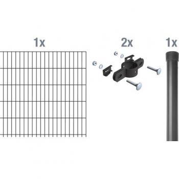 Einstab-Zaunmatten‑Anbauset 2 m – Alberts, 8/6/4, Anthrazit, 2000 × 1000 mm