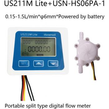 Portable Digital Flow Meter US211M with Flow Sensor