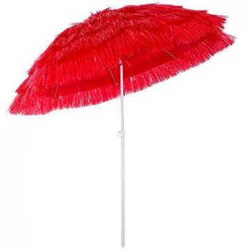 Sonnenschirm Hawaii Rot Ø160cm UV-Schutz 30+ Neigbar Höhenverstellbar Wasserabweisend