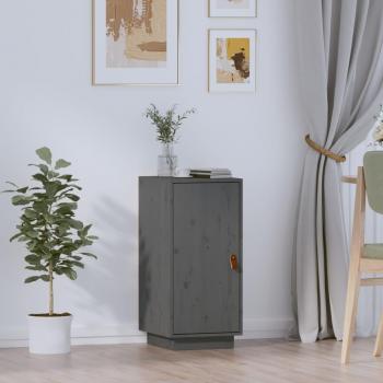 Solid Wood Pine Sideboard Grey 34x40x75 cm vidaXL