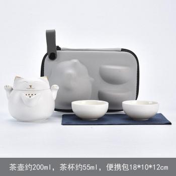 Retro Ceramic Tea Set with Cute Cat Teapot and Cups