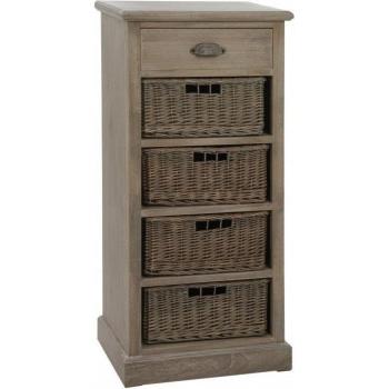 Organizador de Ropa Kimen 4 Secciones + Cajón, 49 cm de Largo