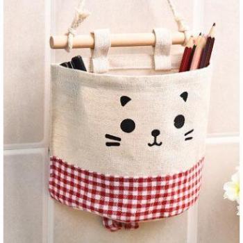 Modern Cotton Linen Wall Hanging Storage Bag for Dirty Laundry