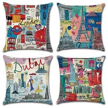 Travel Companion Throw Pillows – Cotton Linen Set