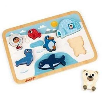 Animaux de la Banquise Puzzle en Bois