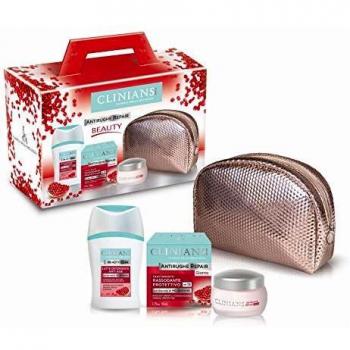 Crema giorno rassodante + latte detergente anti age + pochette