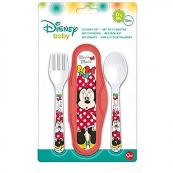 Paire de couverts enfant Disney Minnie Mouse – Boîte de rangement – 2 pièces