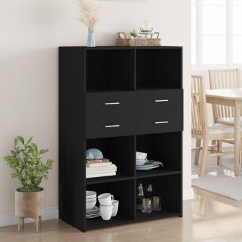 Black Highboard 80x42.5x124 cm Engineered Wood vidaXL