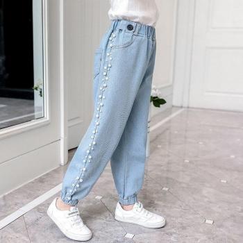 Pantalon Denim Bleu pour Filles de 4 à 12 ans