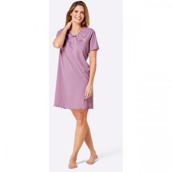Baumwoll Sleepshirt mit Blumenmuster