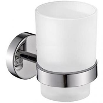 PortaSpazzolini Kiamami Valentina Vetro Satinato e Acciaio Polished