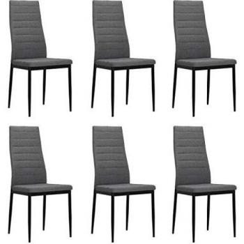 Sillas de comedor gris claro 6 unidades