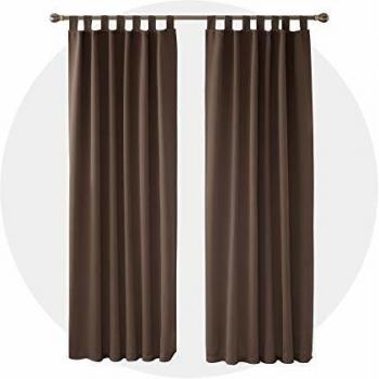 Deconovo Hitzeschutz Gardinen 260x140 cm Braun 2er Set