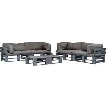 Coussin Palette Boisé Salon 6 pcs – Gris