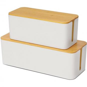 Large Cable Organizer with Bamboo Top