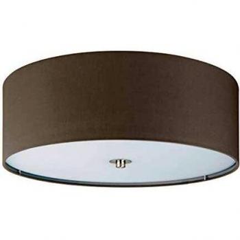 Eglo Pasteri Taupe Fabric Flush Ceiling Light