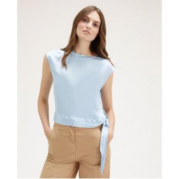Blusa de Raso con Detalle de Nudo Motivi