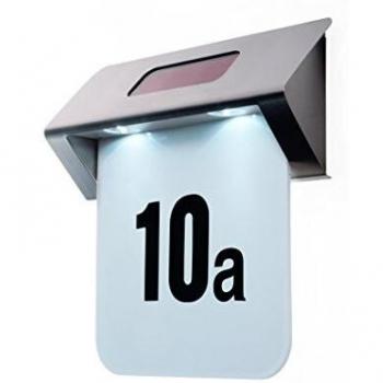 Tableau lumineux solaire numéro d'habitation en aluminium