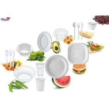 Set di Piatti Fondi Ø 205 mm Dopla (Bianco, Polistirolo)
