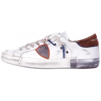 PHILIPPE Sneaker Uomo Low White Cognac