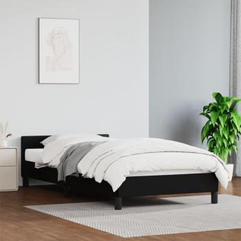 Bedframe Zwart met Hoofdbord 90x200 cm