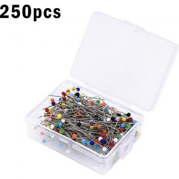 Mixed Color Round Pearl Head Pins 250PCS Set