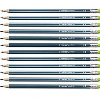 Graphite HB 12 pièces – Stabilo 160 Bleu Ardoise