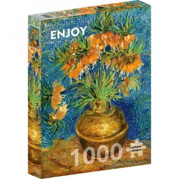 Puzzle 1000 pièces Fritillaires dans un vase en cuivre