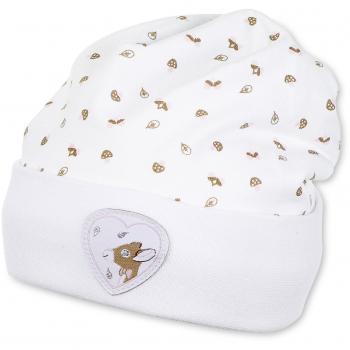 Sterntaler „Reh & Blatt“ Beanie – Unisex, 49 cm, weiß, ab 12 Monaten