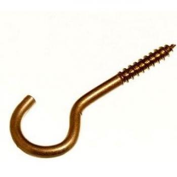 Heavy-Duty Hook Screws 55mm x 8mm – Brass-Plated Steel (100pcs)