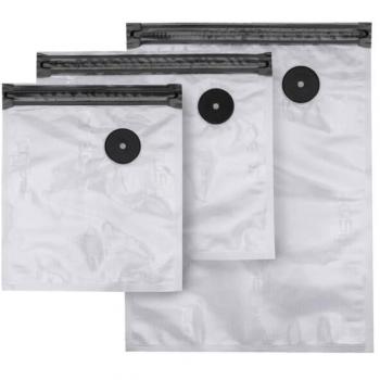 VacuBox Set Completo de Adaptadores Sottovuoto con Zip, Tubo, 10 Bolsas y Stickers – Blanco/Transparente