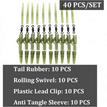40PCS Carp Fishing Lead Clip and Rig Making Accessories