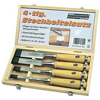 Juego de Formones 4P – Mannesmann M66104, Cartucho en Madera