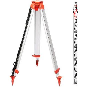 Survey Tripod 1.65 m with 5 m Height‑Adjustable Staff – VEVOR