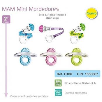 Mam Bite & Relax Phase 1 mini-mordedor con broche 1ud