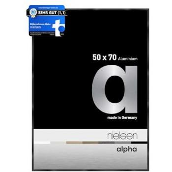 Nielsen Alpha Aluminium Bilderrahmen 50 x 70 cm, Schwarz glanz