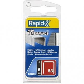 Grapa 53/ 6 mm rapid 1.080 uds, acero galvanizado