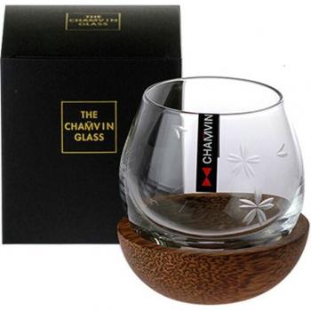 Slow Roll Whisky Glass – Taza con Fundador de Vidrio y Bandeja de Madera