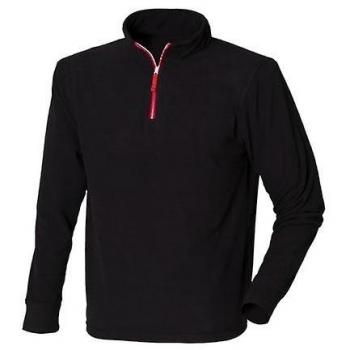 Camiseta Hombre 1/4 Zip Largo Finden y Hales L Color Negro y Rojo