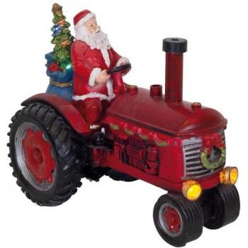 Deko-Weihnachtsmann auf Traktor mit Sound und Licht
