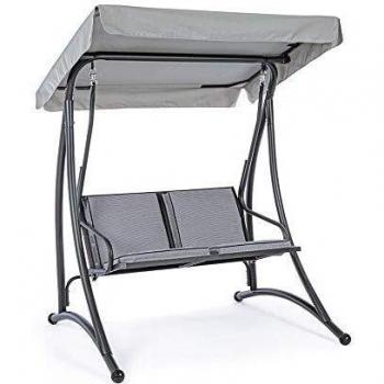 Mecedora Bizzotto Biplaza Acero Antracita Grely 145x120x185 cm
