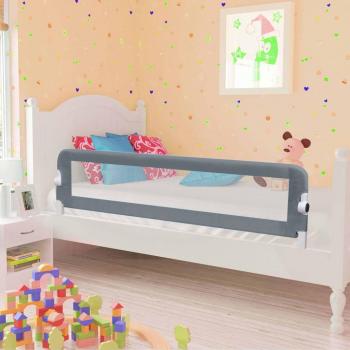 Toddler Bed Safety Rail Grey 150x42 cm Polyester