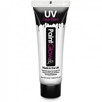 Blacklight-Glanzfarbe 12 ml – UV Körper & Gesicht – PaintGlow Weiß