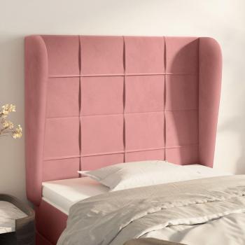 VidaXL CABECERO CON OREJAS DE TERCIOPELO ROSA 83X23X118/128 CM