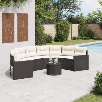 Conjunto Sofá de Exterior Vime Preto 2,5m com Mesa Térrea