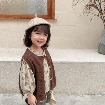Baby Mädchen ärmellose Strickjacke, Koreanischer Stil, Frühling und Herbst 2022