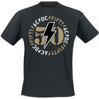 T-Shirt AC/DC Uomo Fifty Angus Emblem M a XXL Nera