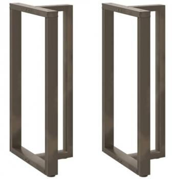 Tavolo Bar Formato T, Acciaio Nero 2Pz 60x35x111cm