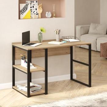 Piano di Lavoro Tdense 120x60 cm – Design Rovere con 2 Ripiani