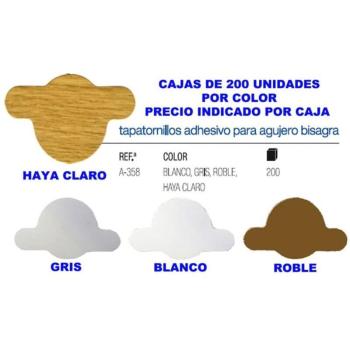Tappi Adesivi Vite 200x – Cerniera A-358, Colore Bianco